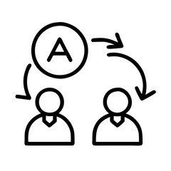 language exchange icon, language exchange line art - simple line art of language exchange, perfect for language exchange logos and icons