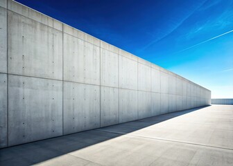 Modern Concrete Wall Texture: Clean Lines & Smooth Surface Against Bright Sky