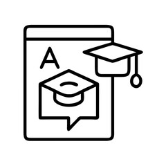 language learning app icon, language learning app line art - simple line art of language learning app, perfect for language learning app logos and icons