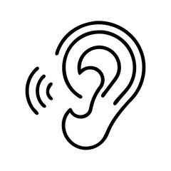 listening ear icon, listening ear line art - simple line art of listening ear, perfect for listening ear logos and icons