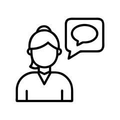 native speaker icon, native speaker line art - simple line art of native speaker, perfect for native speaker logos and icons