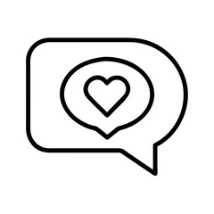 speech bubble with heart icon, speech bubble with heart line art - simple line art of speech bubble with heart, perfect for speech bubble with heart logos and icons