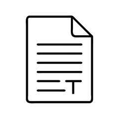 text document icon, text document line art - simple line art of text document, perfect for text document logos and icons