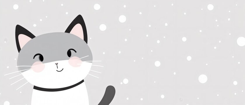 Cute Cat White and Gray Wallpaper and Background