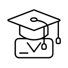 academic hat linguistic studies icon, academic hat linguistic studies line art - simple line art of academic hat linguistic studies, perfect for academic hat linguistic studies logos and icons