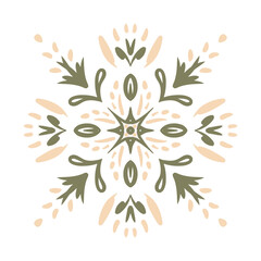 Hand drawn vector tile design featuring a floral and abstract pattern in soft tones vector illustration