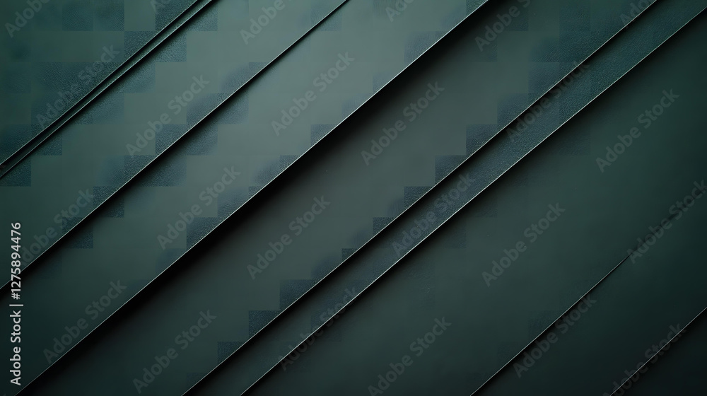 Aufkleber abstract dark green geometric background with diagonal lines and subtle texture