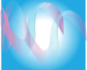 Pink Blue abstract banner, baby shower vector, Technology abstract background lines on transparent ribbon isolated Undulate Wave Swirl, gender party, twisted curve lines with blend effect.