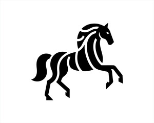 Horse logo design icon symbol vector illustration. Full body horse. Animal logo. Black color horse icon logo vector template. Horsepower