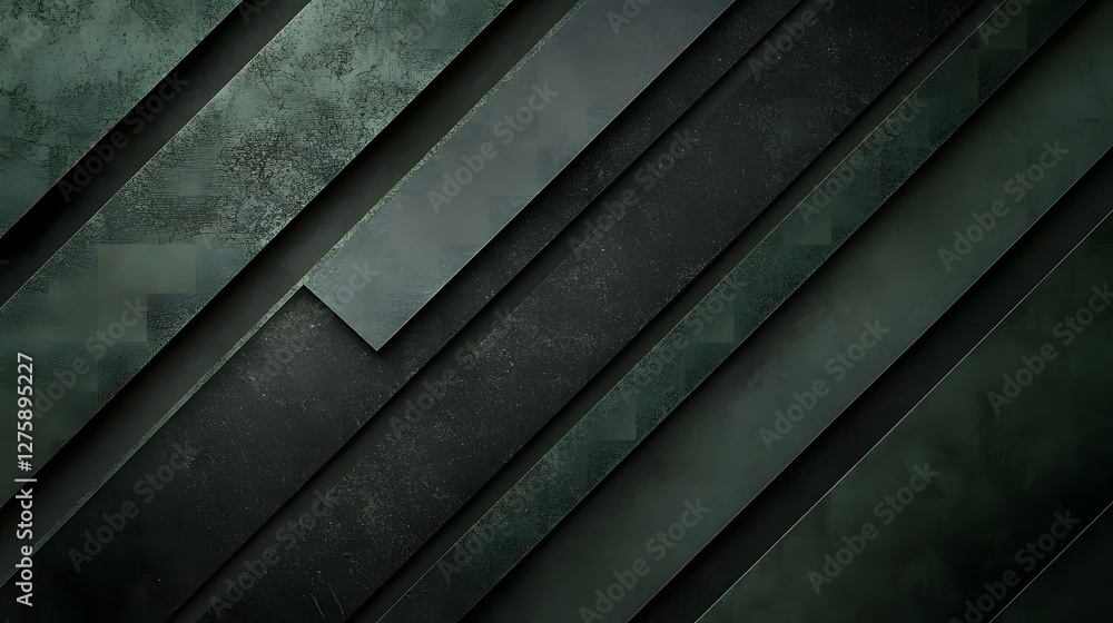 Poster abstract dark green and black diagonal layered texture background image