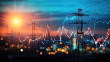 Power Grid Financial Market Sunset City