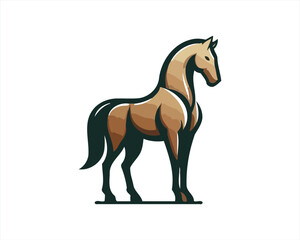 Horse logo design icon symbol vector illustration. Full body horse. Horsepower Animal logo