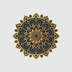 Naklejka premium Relexational flower of mandala coloring book page. Easy Mandala Coloring Book Pages for Adults to Relax