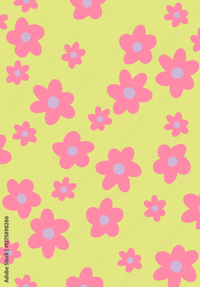 Poster the flowers are arranged in a seemingly random pattern, but there is a sense of balance to the desig
