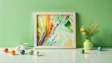 Abstract Art Print, Green Background, Home Decor