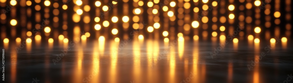Aufkleber a shimmering backdrop of golden lights reflecting on a smooth surface, creating an elegant and festi