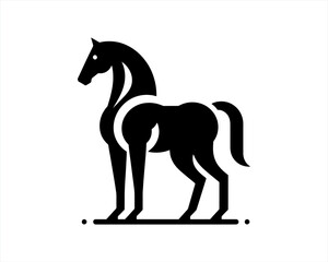 Horse logo design icon symbol vector illustration. Full body horse. Animal logo. Black color horse icon logo vector template. Horsepower