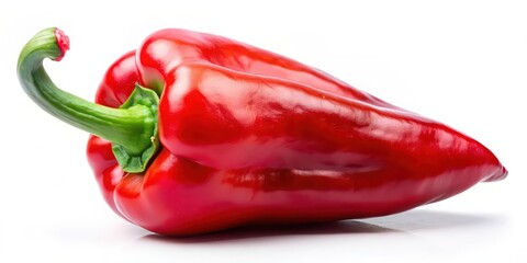 Red Bell Pepper on White Background