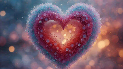 Obraz premium Heart shape for Love concept, Valentine's Day concepts. love symbol, concept for Valentine's Day, wedding etc. Heart elements for love concept design. AI generated image