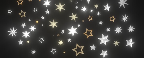 Holiday golden decoration, glitter frame isolated -