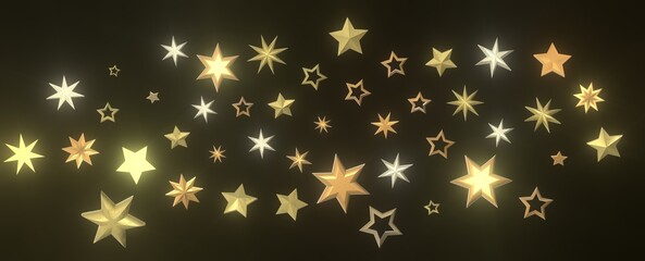 Celestial Extravaganza: 3D Illustration Captures the Beauty of Falling Stars
