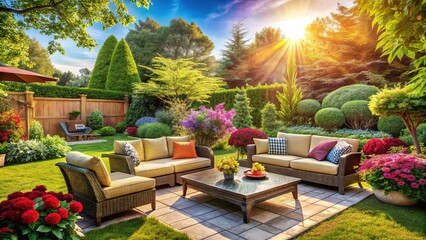 Obraz premium Tranquil Outdoor Sanctuary for Mindful Relaxation