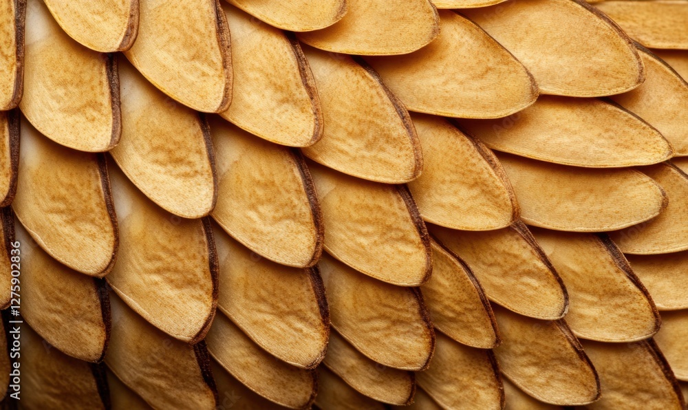 Poster close-up of overlapping scales, natural texture background, design element