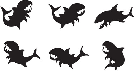 Fototapeta premium Piranha silhouettes