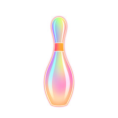Bowling holographic 3D icon. neon symbol vector illustration isolated on white background. Generative AI