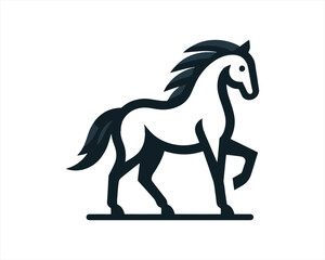 Horse logo design icon symbol vector illustration. Full body horse. Animal logo. Black color horse icon logo vector template. Horsepower