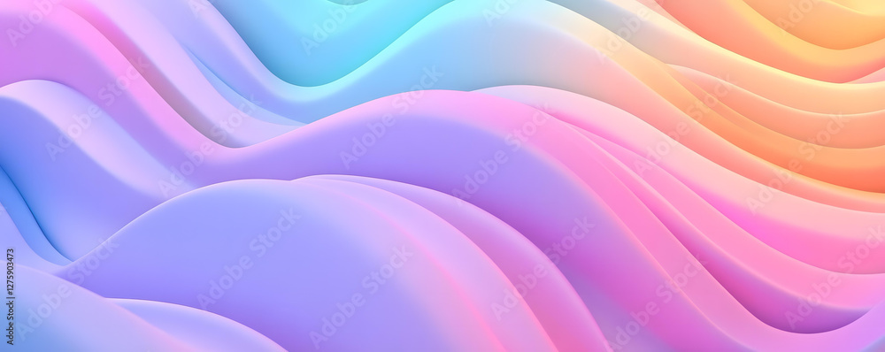Poster abstract pastel wave background design with soft gradient colors