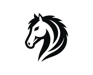 Horse head logo design icon symbol vector illustration. Horsepower silhouette logo. Animal logo. 