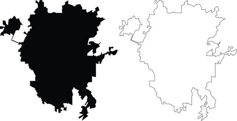 San Antonio Texas vector map silhouette, outline, contour 