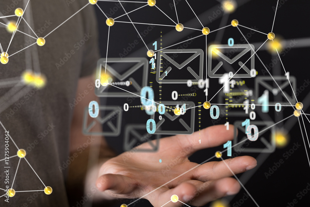 Aufkleber Mail Communication Connection message to mailing