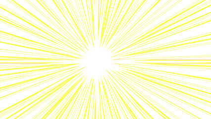 Fototapeta premium Dynamic radiating lines of vibrant yellow light on black background