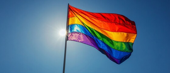 Rainbow Flag Sky Symbol of Freedom and Equality