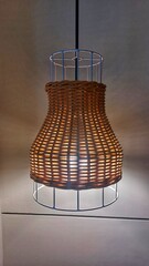 beautiful lamps made of bamboo or rattan
