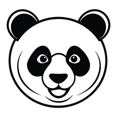 Happy cute smile panda head face nose silhouette icon vector illustration stock cartoon