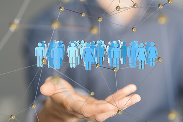 Global network. Blockchain. 3D illustration. Neural networks and artificial intelligence. Abstract