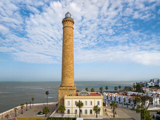 Faro de Chipiona en Punta Perro, Cadiz, Andalucia, España