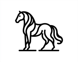 Horse logo design icon symbol vector illustration. Full body horse. Horsepower Animal logo