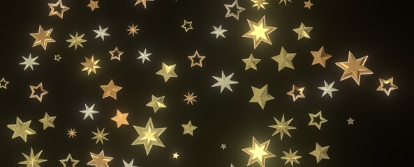 Celestial Extravaganza: 3D Illustration Captures the Beauty of Falling Stars