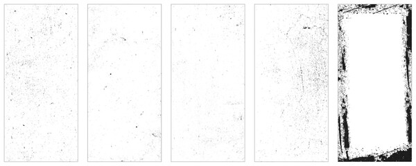 Set of Black and white grunge. Distress overlay texture. Surface dust and rough dirty wall background concept. Distress illustration simply place over object to create grunge effect. Vector