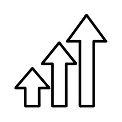 arrow up growth and progress icon, arrow up growth and progress line art - simple line art of arrow up growth and progress, perfect for arrow up growth and progress logos and icons