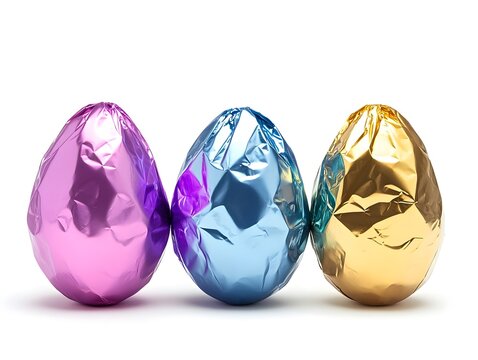 Easter egg with colored aluminum foil
