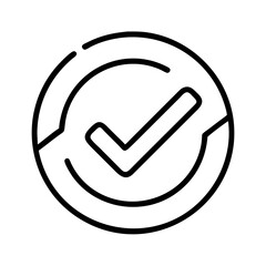checkmark dependability icon, checkmark dependability line art - simple line art of checkmark dependability, perfect for checkmark dependability logos and icons