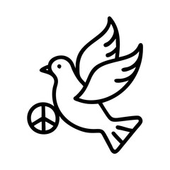 dove peace icon, dove peace line art - simple line art of dove peace, perfect for dove peace logos and icons