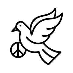 dove peace icon, dove peace line art - simple line art of dove peace, perfect for dove peace logos and icons