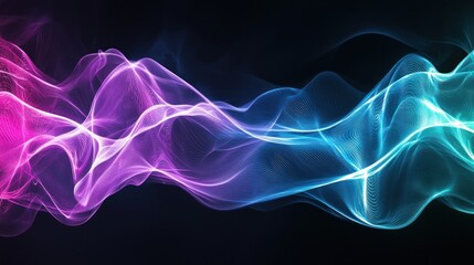 Obraz premium Abstract Flowing Neon Waves: A Symphony of Color and Light