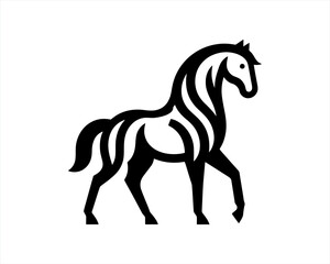 Horse logo design icon symbol vector illustration. Full body horse. Animal logo. Black color horse icon logo vector template. Horsepower